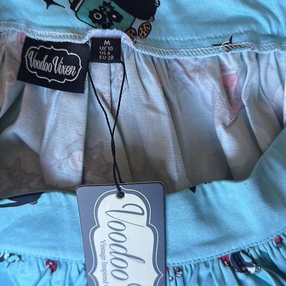 Voodoo Vixen Harper Kitten Print Skirt - Picture 7 of 8